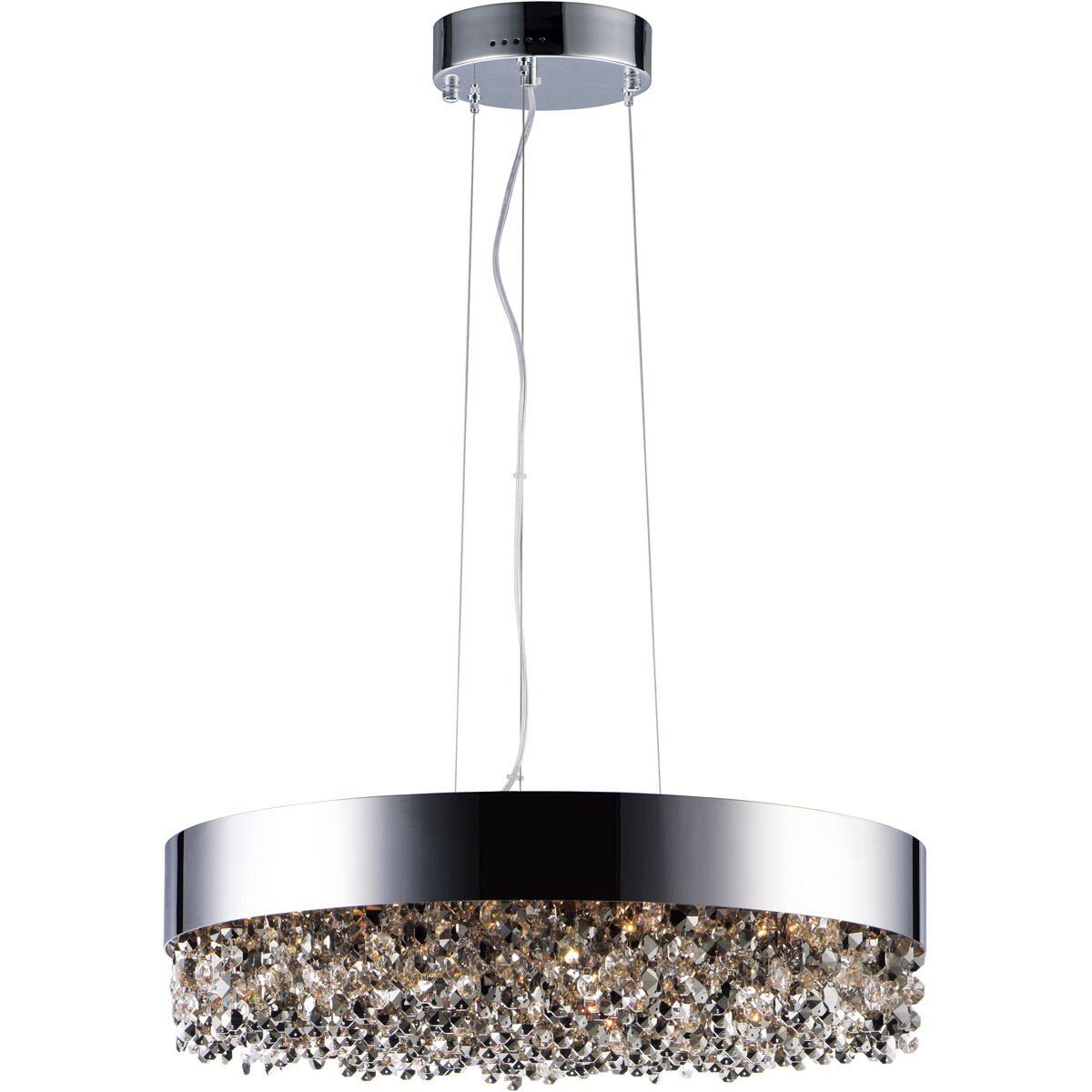 Mystic Single Pendant Ceiling Light in Polished Chrome, Mirror Smoke