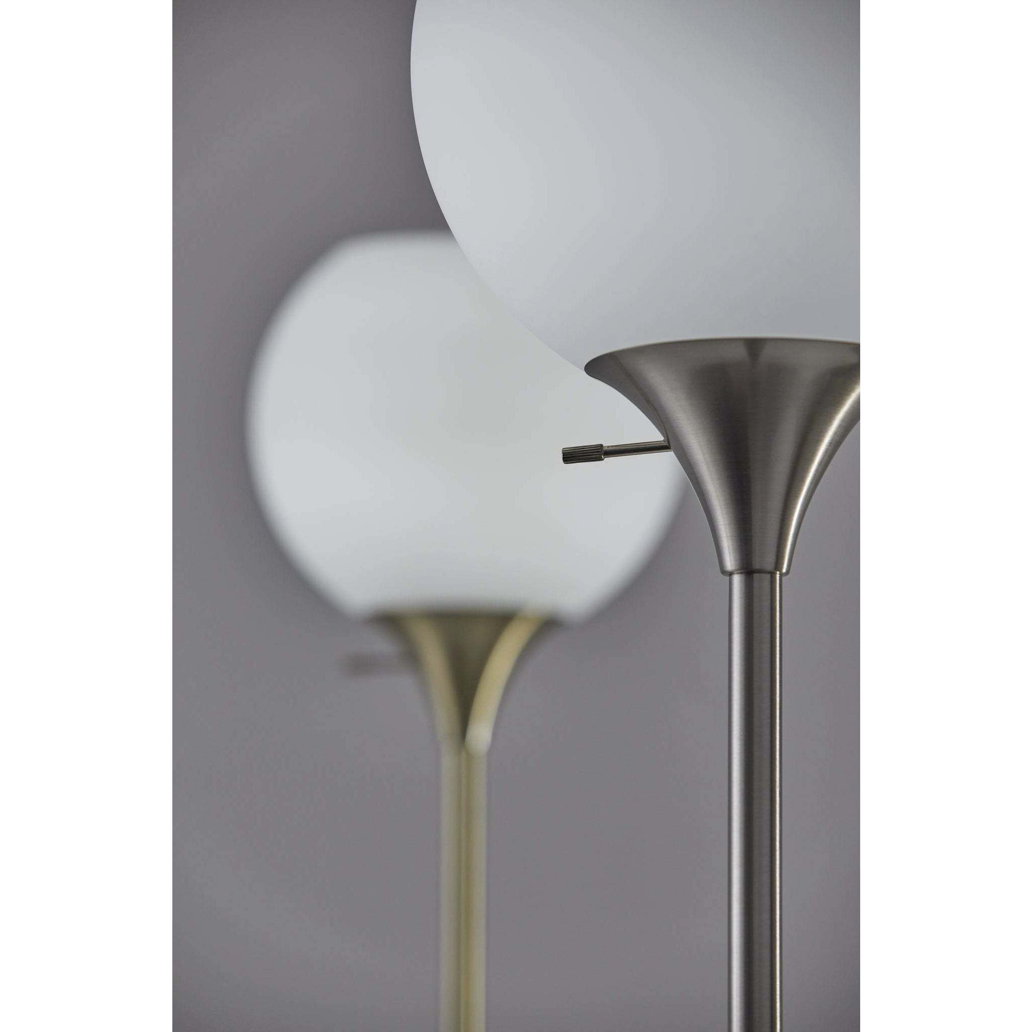 Fiona 71 inch 100.00 watt Brushed Steel Torchiere Portable Light