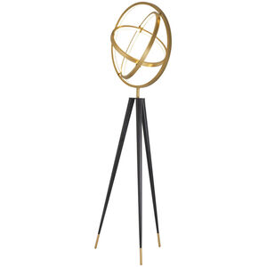 Cassini 80.71 inch Antique Brass with Black Floor Lamp Portable Light