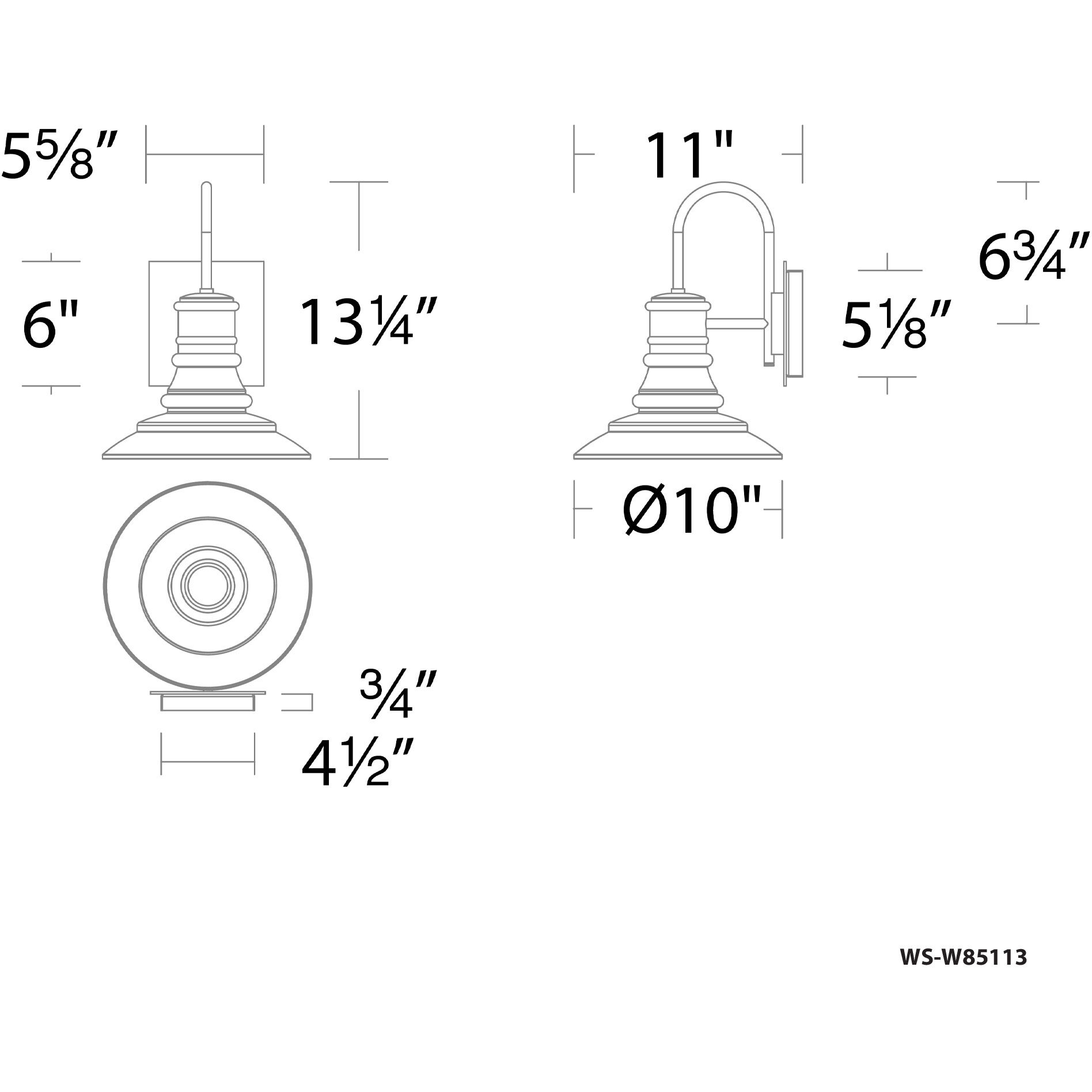 Nantucket LED 13 inch Black Outdoor Wall Light, dweLED