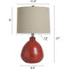 Cameron 22 inch 60.00 watt Red Table Lamp Portable Light
