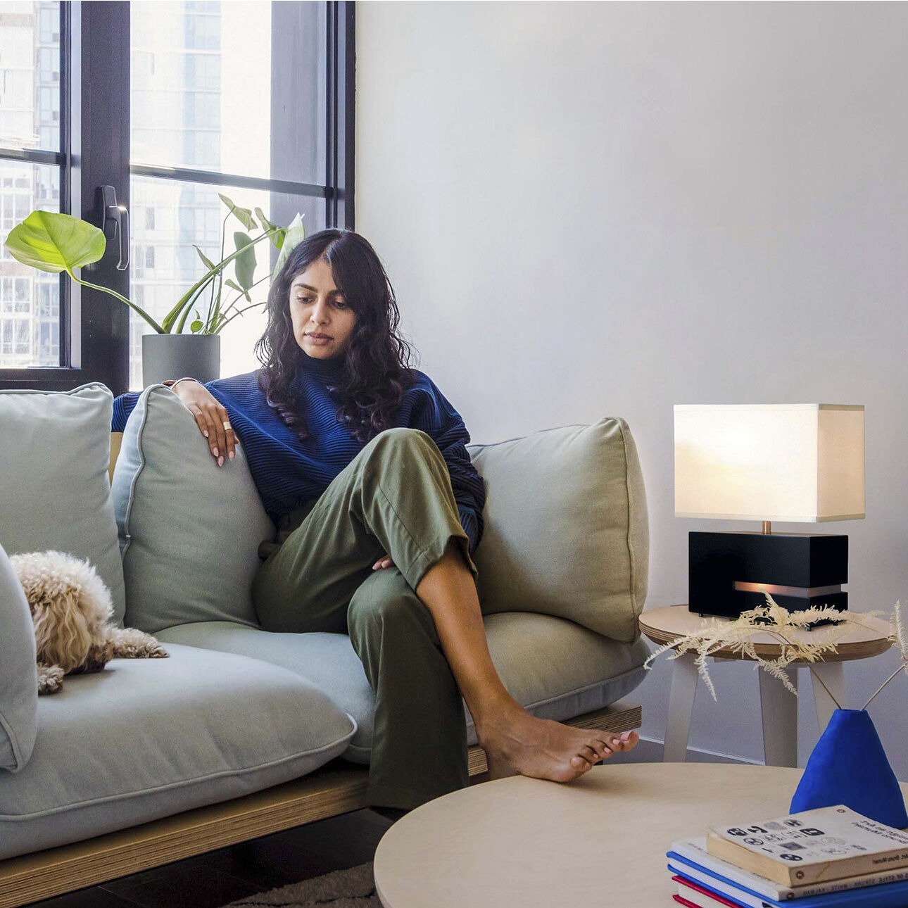 Zen 20 inch 100.00 watt Dark Brown and Brushed Nickel Table Lamp Portable Light