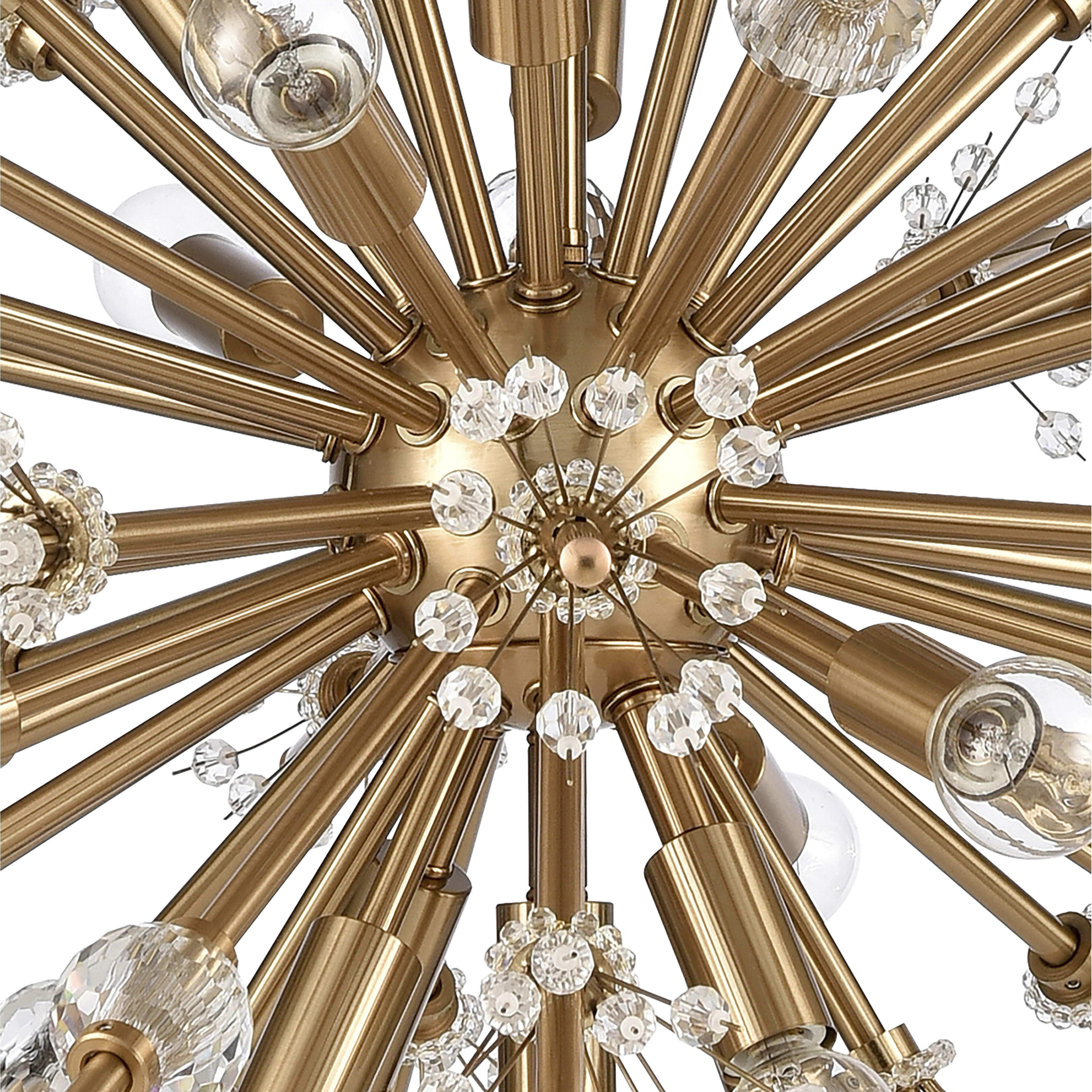 Starburst 19 Light 26 inch Satin Brass with Clear Chandelier Ceiling Light