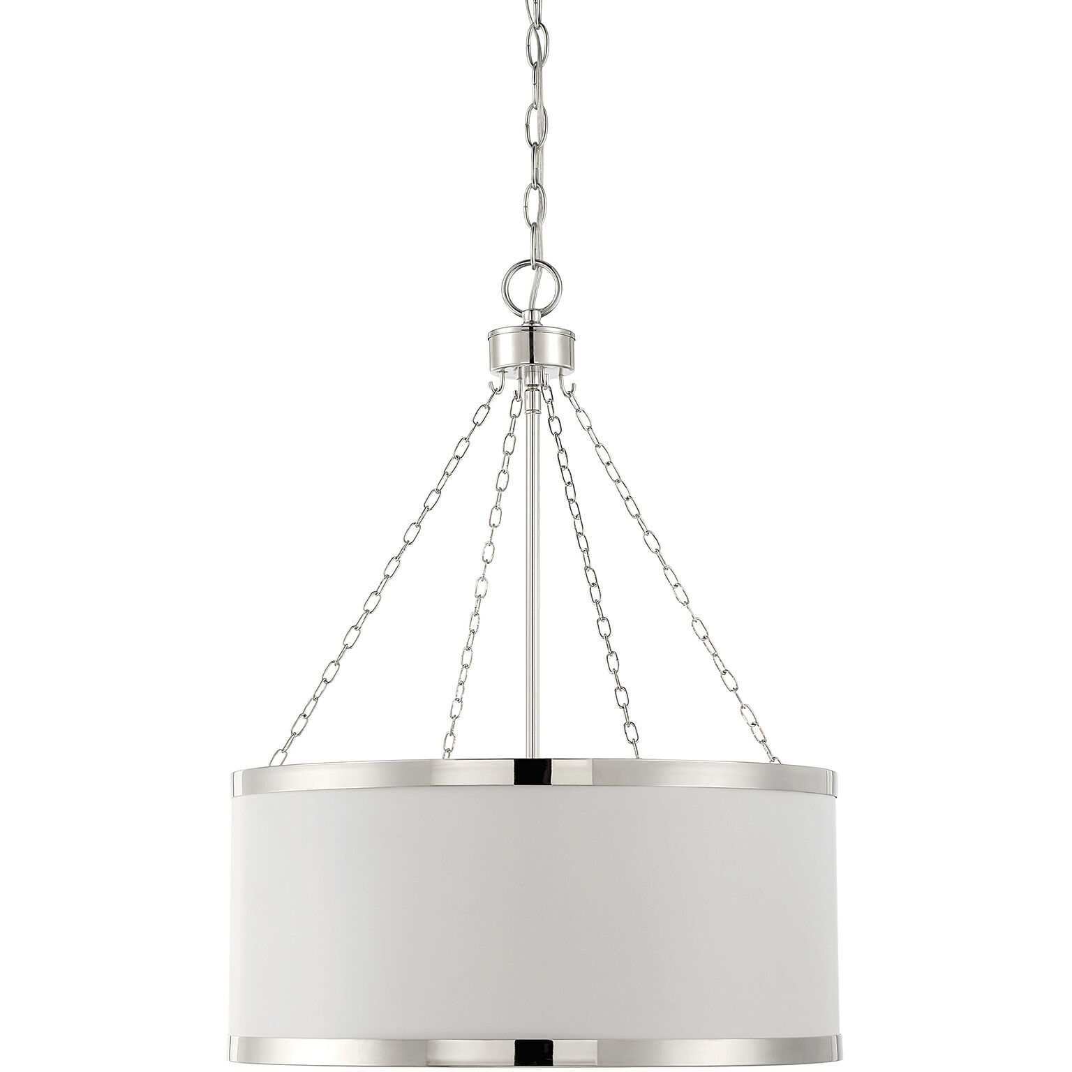 Delphi 6 Light 19 inch White with Polished Nickel Acccents Pendant Ceiling Light in White/Polished Nickel
