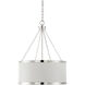 Delphi 6 Light 19 inch White with Polished Nickel Acccents Pendant Ceiling Light in White/Polished Nickel
