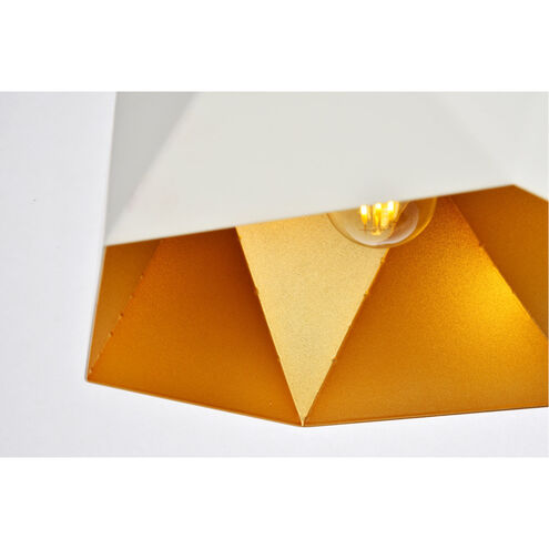 Arden 1 Light 10 inch White with Golden Inside Pendant Ceiling Light