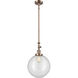 Franklin Restoration Beacon 1 Light 12 inch Antique Copper Mini Pendant Ceiling Light in Incandescent, Clear, Franklin Restoration