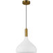 Alora Mood Belleview 1 Light 11.88 inch Aged Gold Pendant Ceiling Light in Matte Opal Glass