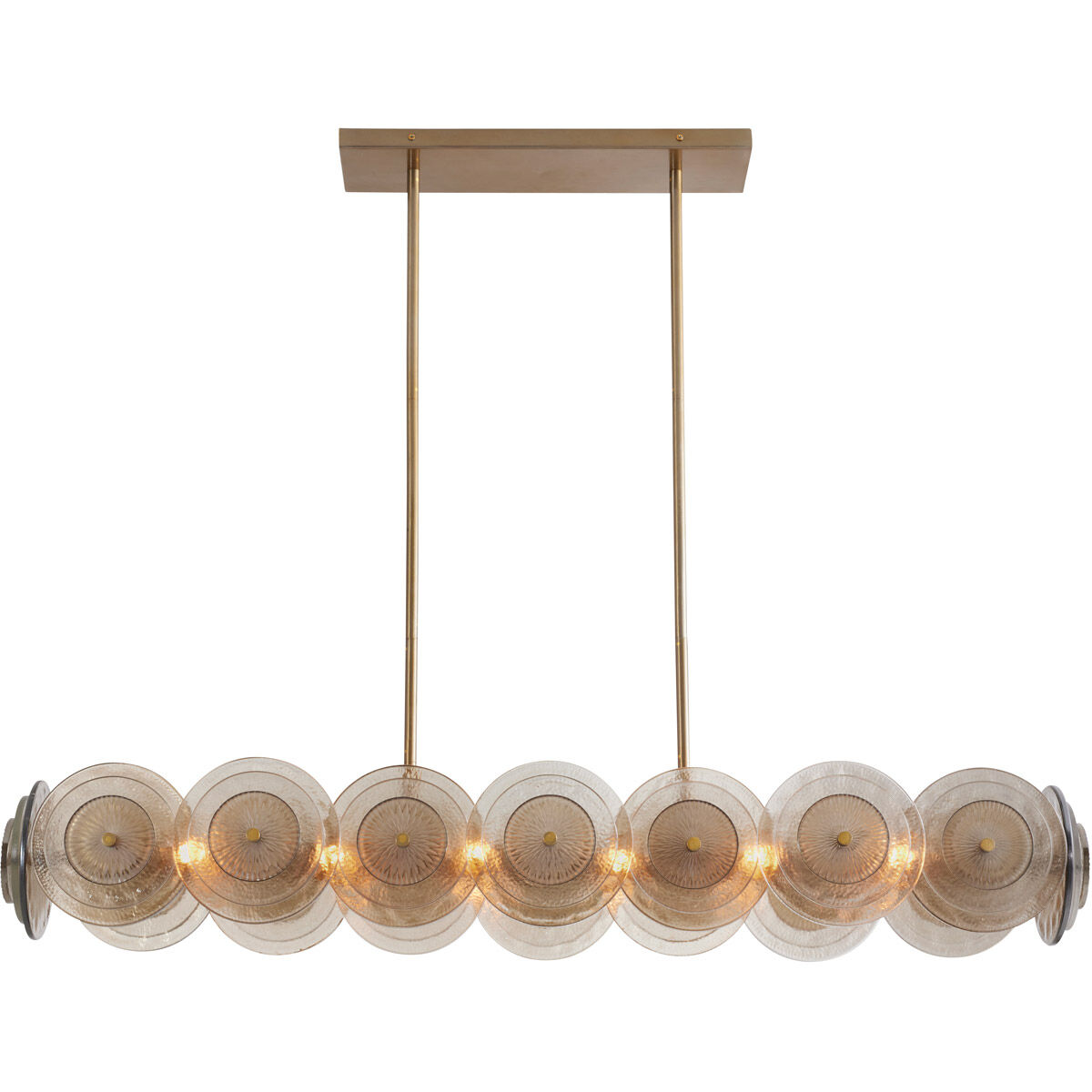 Kinlee 12 Light 51 inch Antique Brass Linear Chandelier Ceiling Light