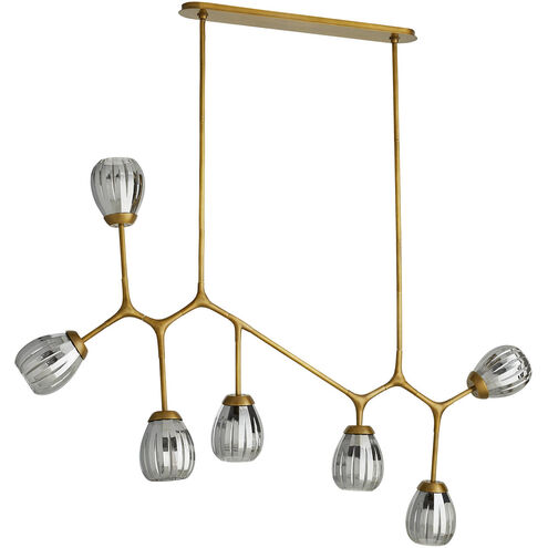 Smyth 7 Light 66 inch Antique Brass Linear Chandelier Ceiling Light