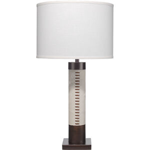 Sheridan 32 inch 150.00 watt White Hide & Oil Rubbed Bronze Metal Table Lamp Portable Light