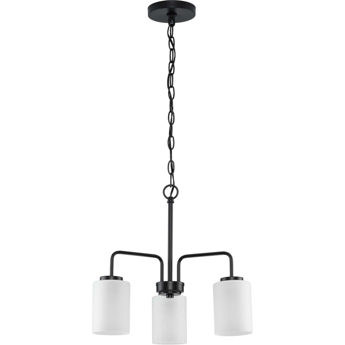 Merry 3 Light 18 inch Matte Black Linear Chandelier Ceiling Light