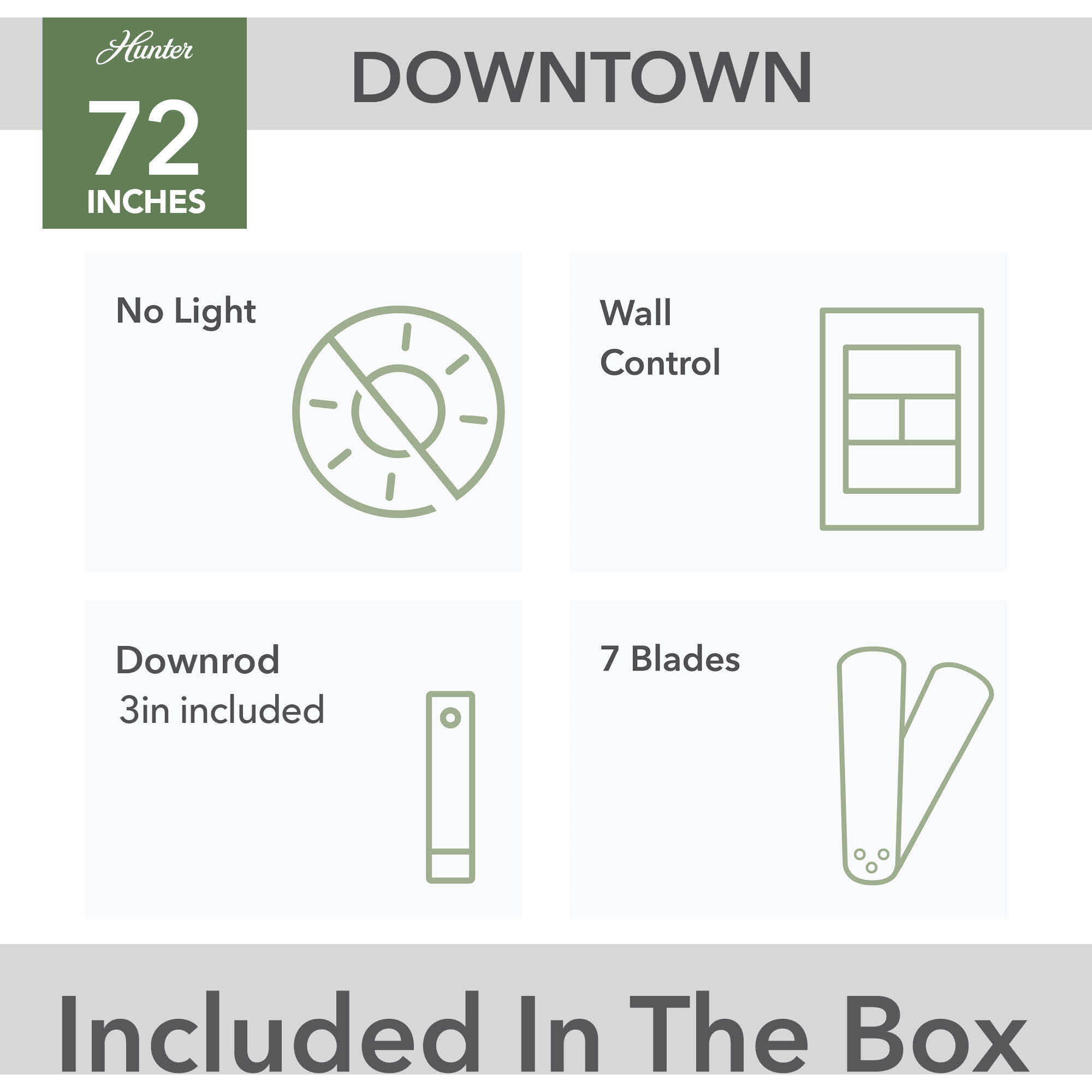 Downtown 72 inch Matte White Outdoor Ceiling Fan