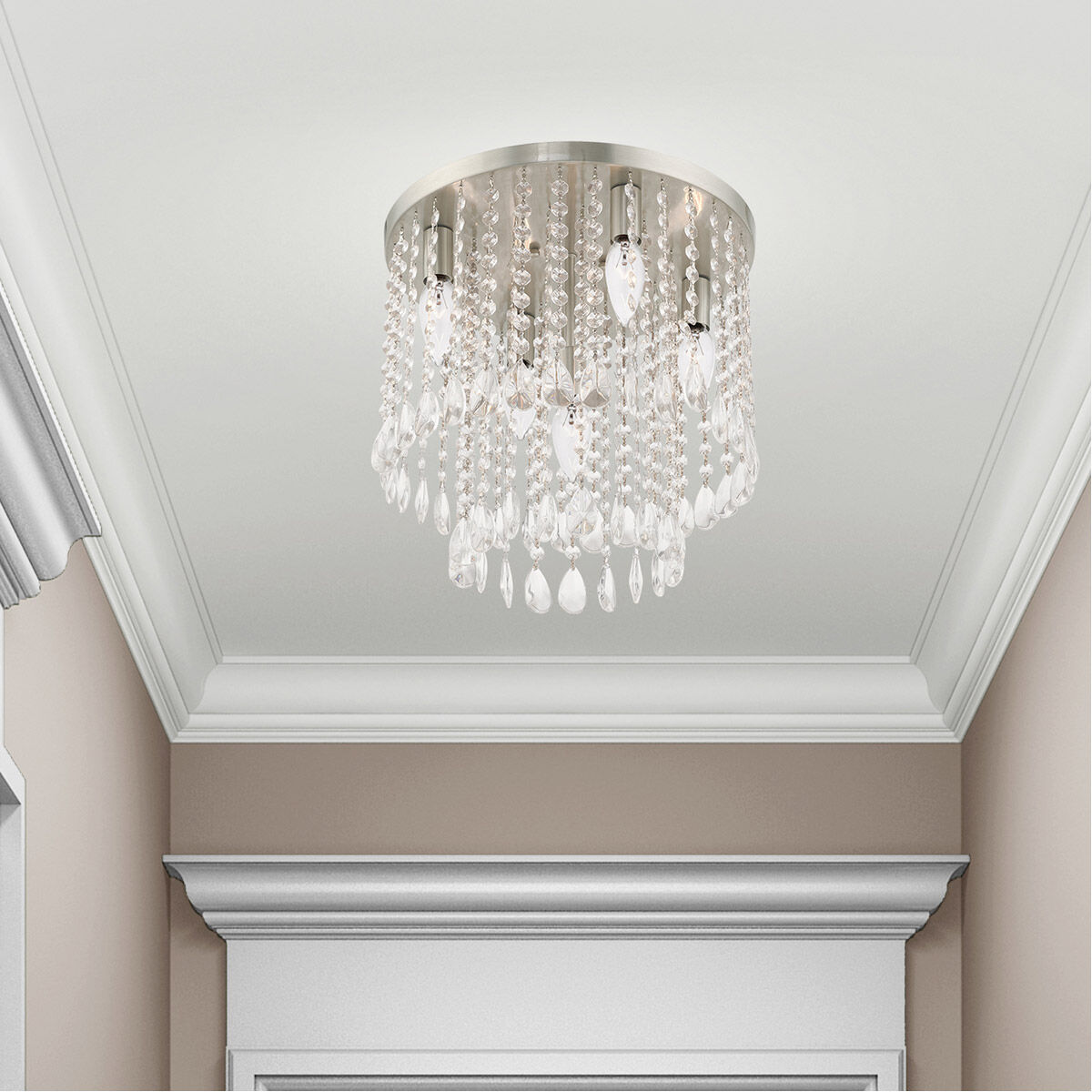 Elizabeth 5 Light 14 inch Brushed Nickel Flush Mount Ceiling Light