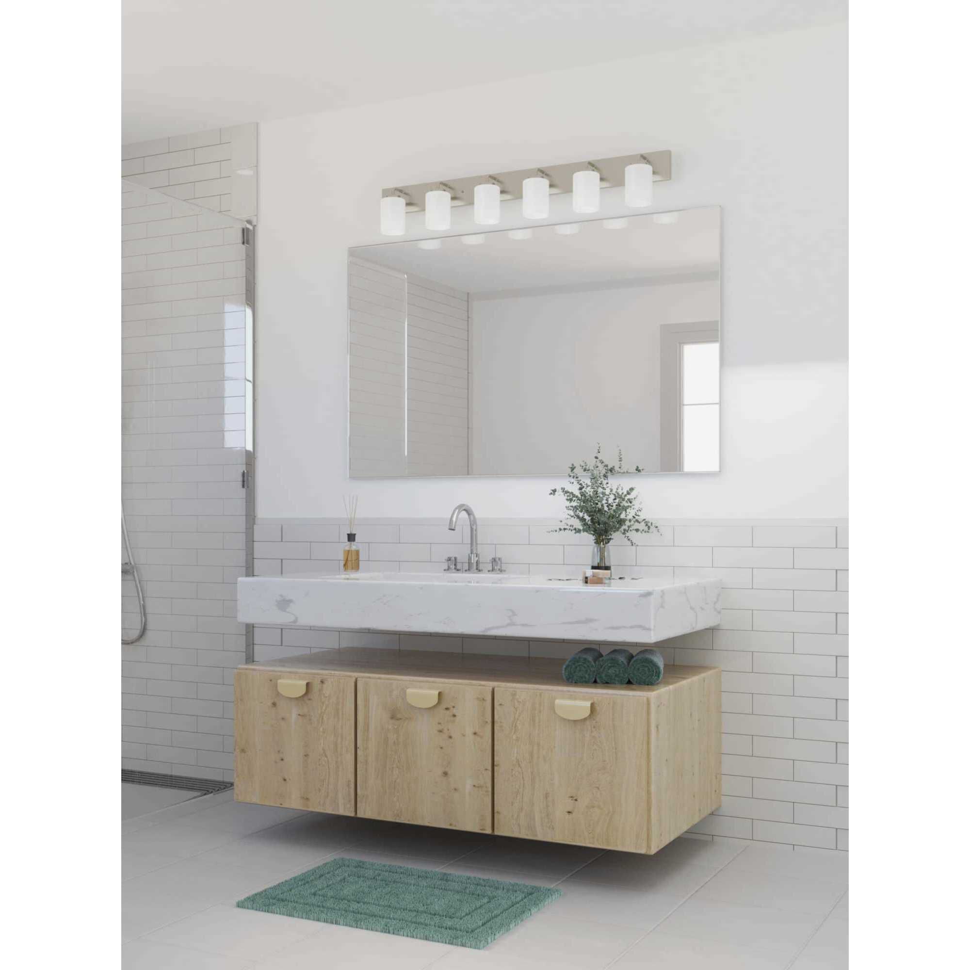 Merry 6 Light 48 inch Brushed Nickel Bath Vanity Light Wall Light