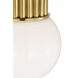 Chapman & Myers Nolan LED 9 inch Antique-Burnished Brass Flush Mount Ceiling Light in White Glass