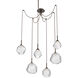 Gem LED 17 inch Flat Bronze Swag Multi-Pendant Ceiling Light in Clear, 2700K LED