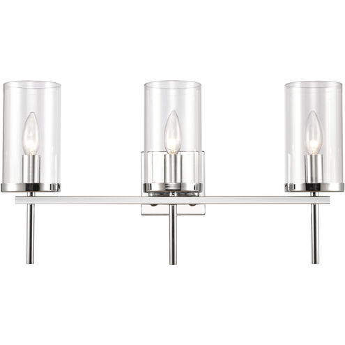 Oakland 3 Light 23 inch Chrome Vanity Light Wall Light