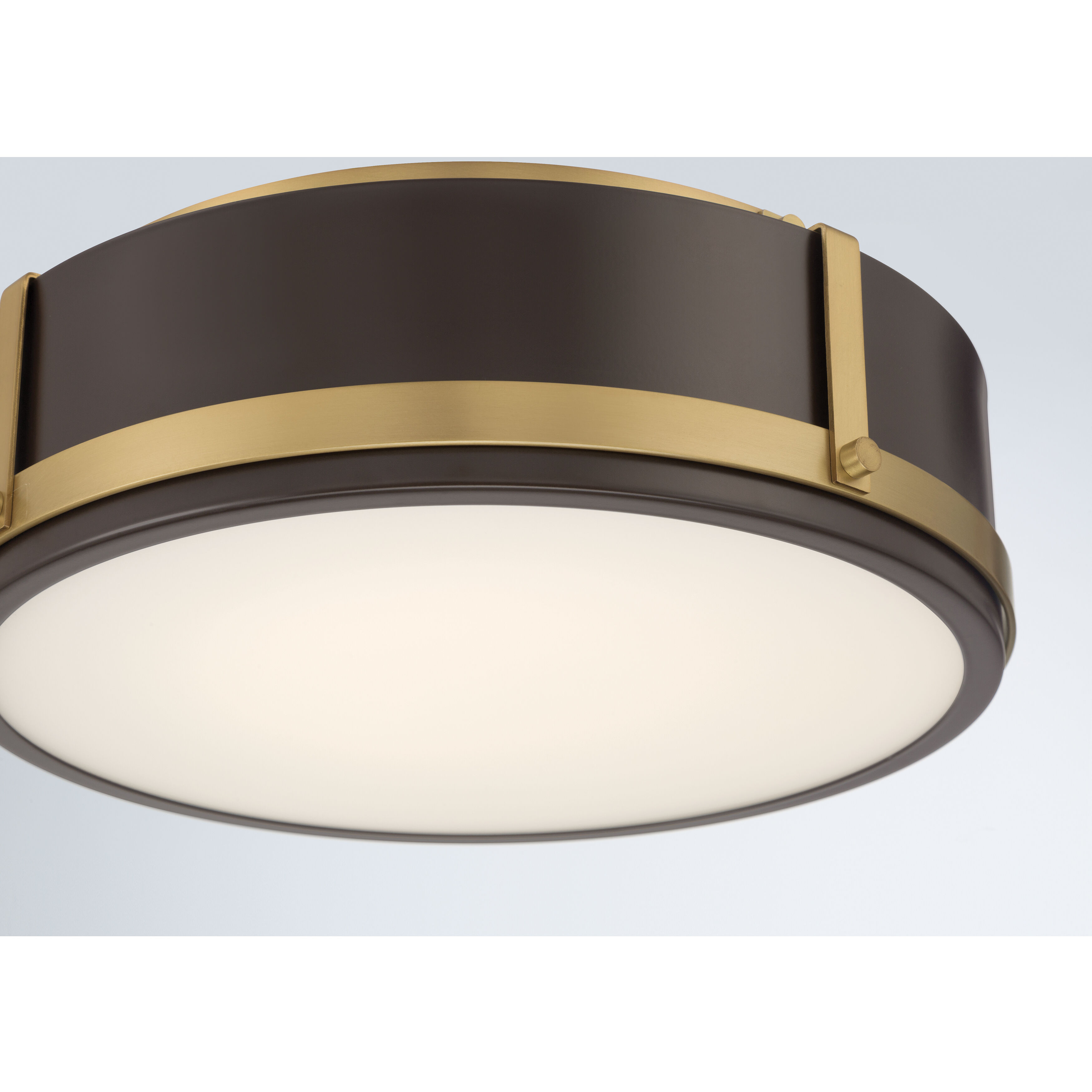 Lynca LED 13.75 inch Legacy Brass and Dark Bronze Flush Mount Ceiling Light