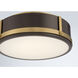 Lynca LED 13.75 inch Legacy Brass and Dark Bronze Flush Mount Ceiling Light