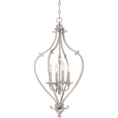 Savannah Row 4 Light 17 inch Brushed Nickel Chandelier Ceiling Light