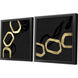 Bold Strokes Black and Metallic Framed Art