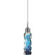 Aria 1 Light 2 inch Matte Chrome Small Pendant Ceiling Light in Blue Glass
