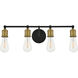 Serif 4 Light 22 inch Brass and Black Wall Sconce Wall Light