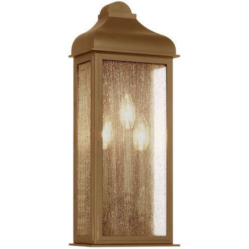 Madrid 3 Light 19 inch Weathered Brass Outdoor Wall Sconce