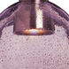 Kiba LED Satin Nickel Pendant Ceiling Light in Plum Bubble Glass