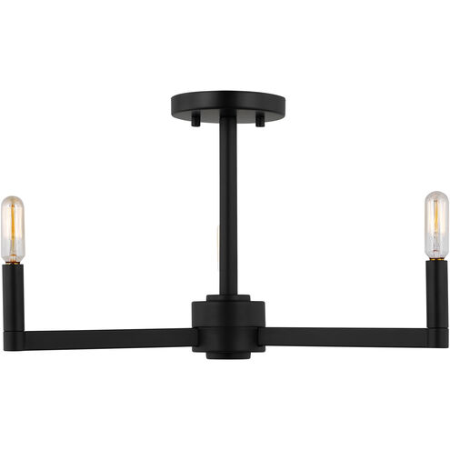 Fullton 3 Light 20 inch Midnight Black Semi-Flush Mount Ceiling Light