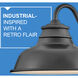 Wallace Outdoor Barn Light in Museum Black with Denim Blue, Gooseneck