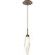 Rock Crystal LED 3.9 inch Flat Bronze Pendant Ceiling Light in Chilled Amber, 2700K LED
