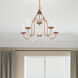 Alessia 5 Light 24 inch Antique Gold Leaf Chandelier Ceiling Light