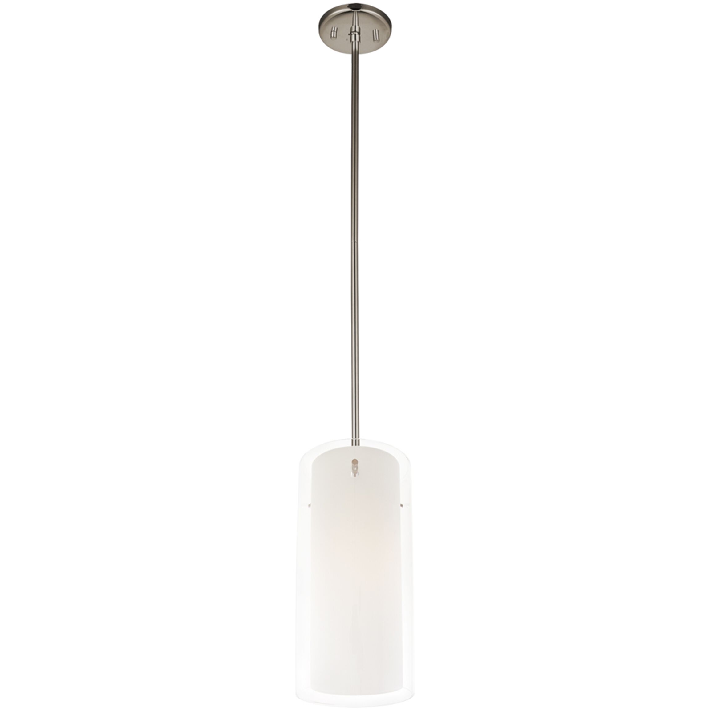 Essex 1 Light 7 inch Buffed Nickel Mini-pendant Ceiling Light in Half Opal Glass