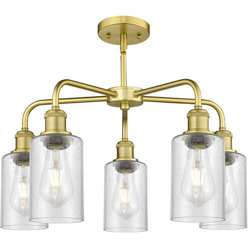 Clymer 5 Light 21.88 inch Satin Gold and Seedy Chandelier Ceiling Light