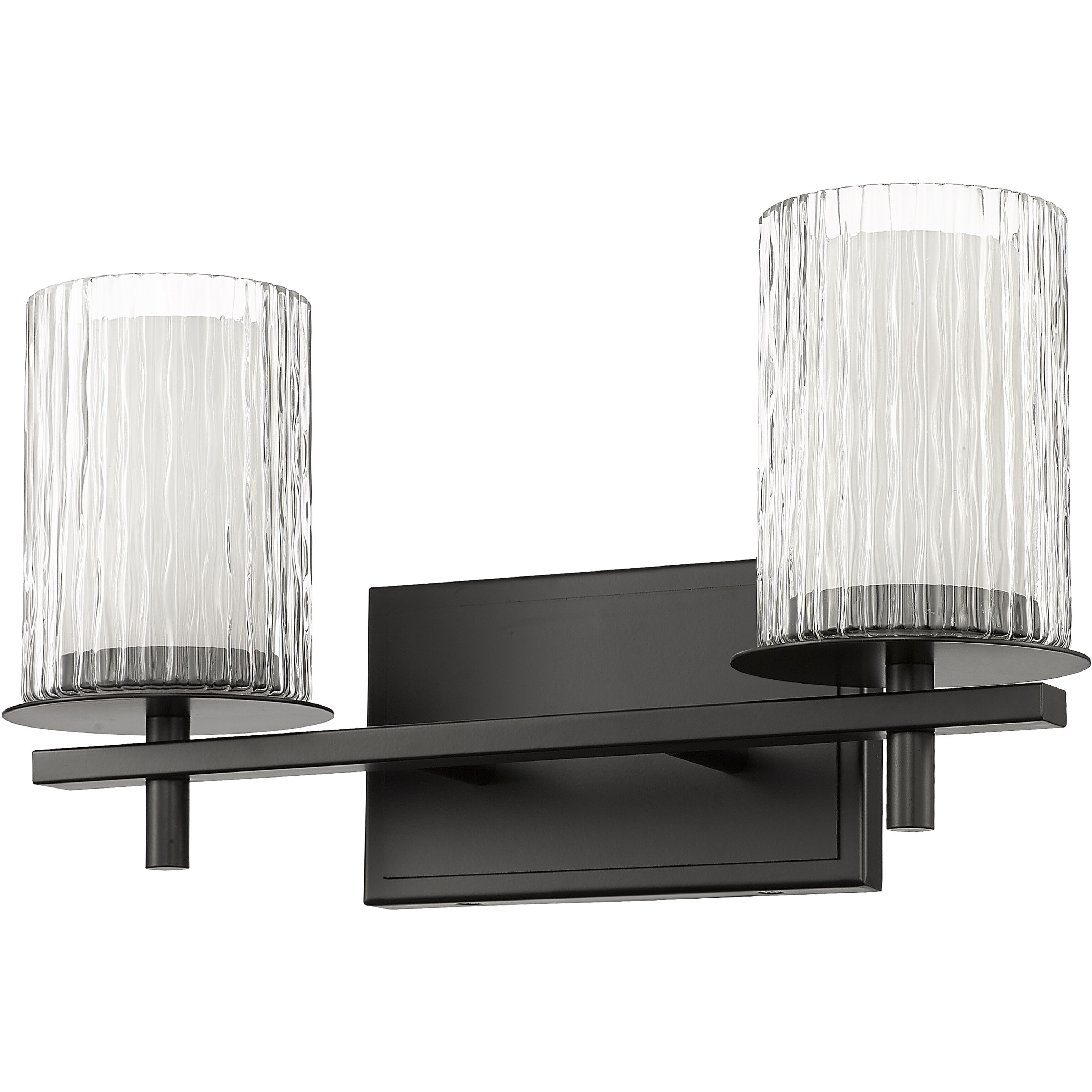 Grayson 2 Light 16 inch Matte Black Vanity Wall Light