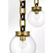 Marie Flanigan Bellamy LED 8 inch Soft Brass and Bronze Statement Chain Globe Chandelier Ceiling Light in Clear Glass