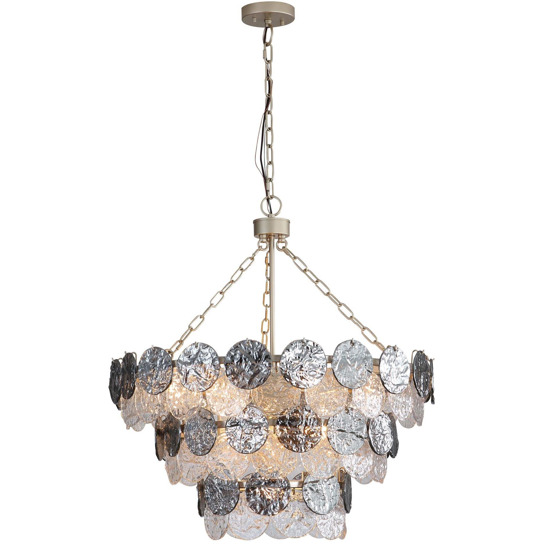 Yep Cascada Pendant Ceiling Light in Smoke Plated Glass, 3 Tier
