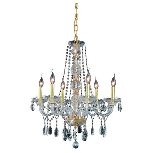 Verona 6 Light 24 inch Gold Dining Chandelier Ceiling Light in Clear, Royal Cut