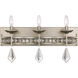 Eli 3 Light 23 inch Antique Silver Leaf Vanity Bar Wall Light