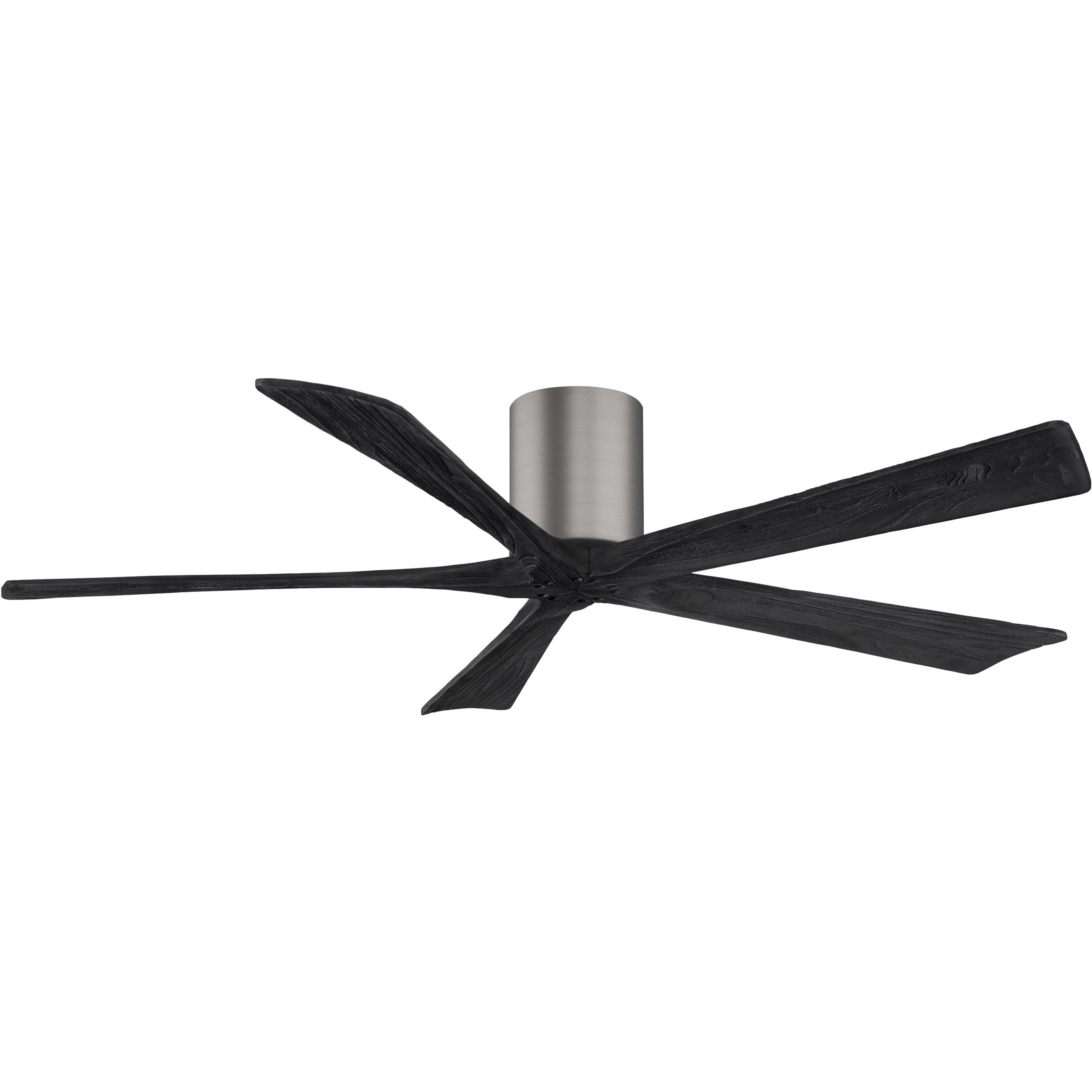 Atlas Irene-5H 60 inch Brushed Pewter with Matte Black Blades Flush Mount Paddle Fan, Flush Mounted
