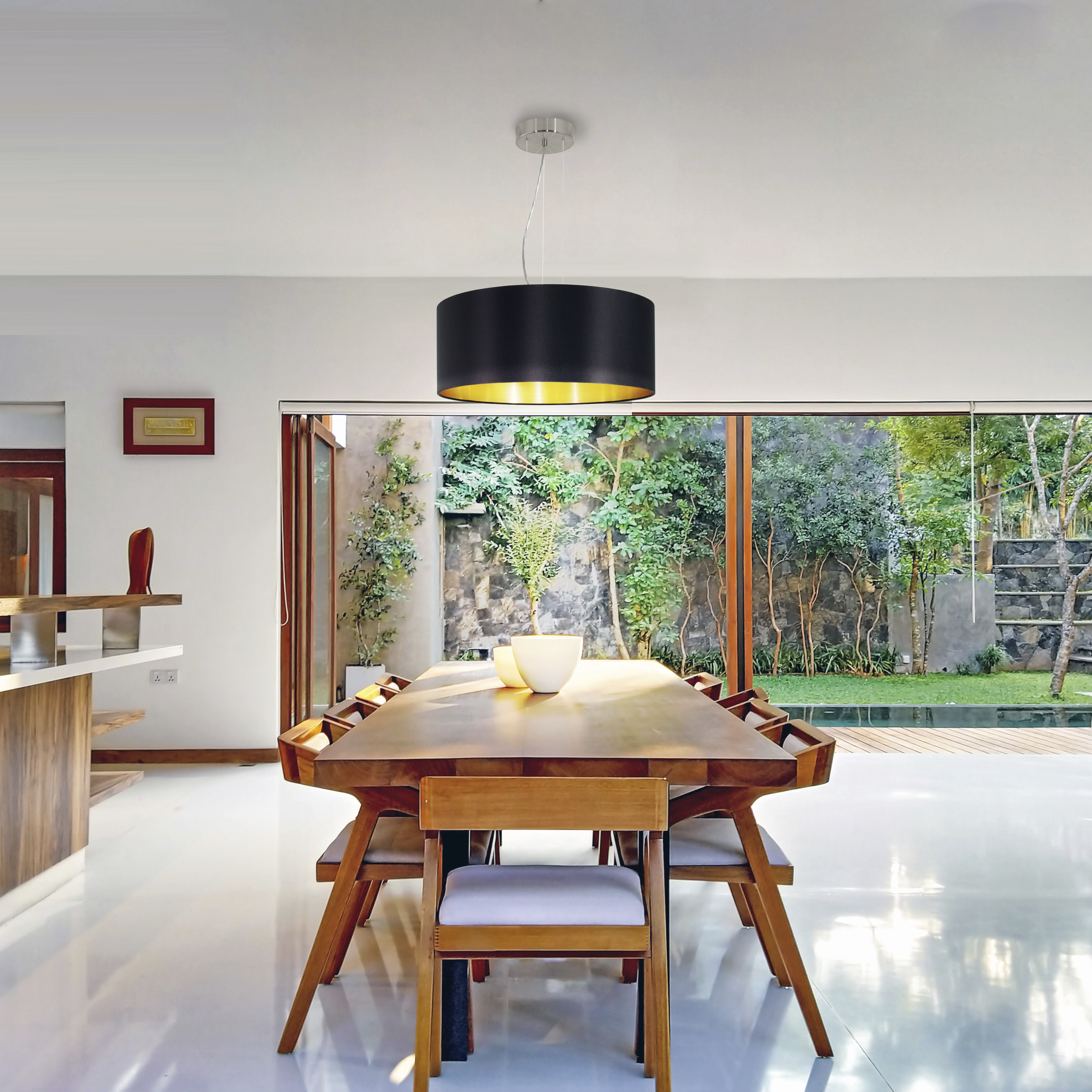 Maserlo 3 Light 20.87 inch Satin Nickel Pendant Ceiling Light