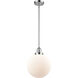 Franklin Restoration Beacon 1 Light 10 inch Polished Chrome Mini Pendant Ceiling Light in Incandescent, Matte White, Franklin Restoration