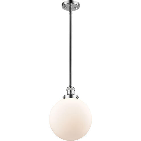 Franklin Restoration Beacon 1 Light 10 inch Polished Chrome Mini Pendant Ceiling Light in Incandescent, Matte White, Franklin Restoration