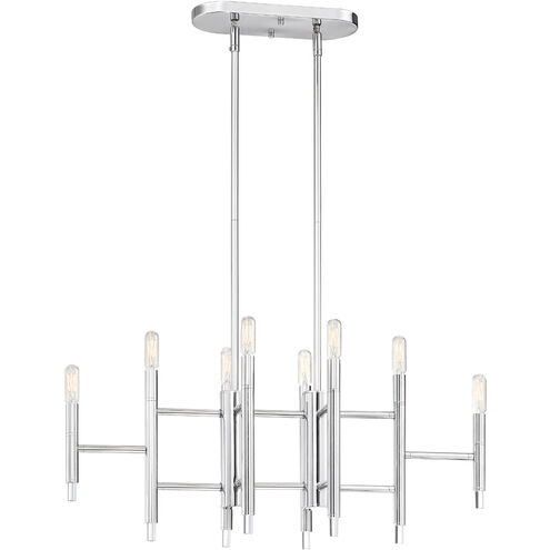 Jessa 8 Light 30 inch Chrome Linear Chandelier Ceiling Light