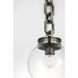 Marie Flanigan Bellamy LED 8 inch Pewter Globe Chandelier Ceiling Light in Clear Glass