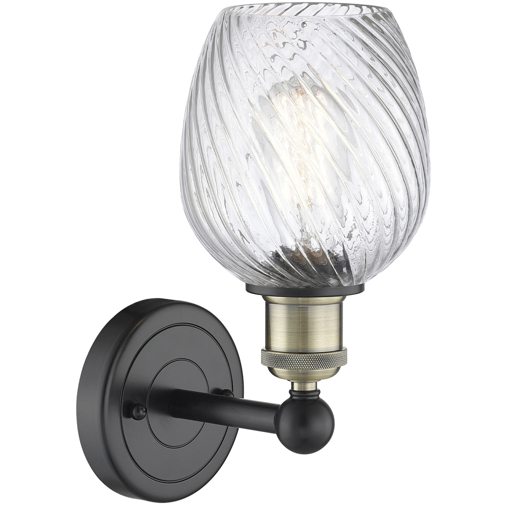 Salina Sconce Wall Light in Black Antique Brass