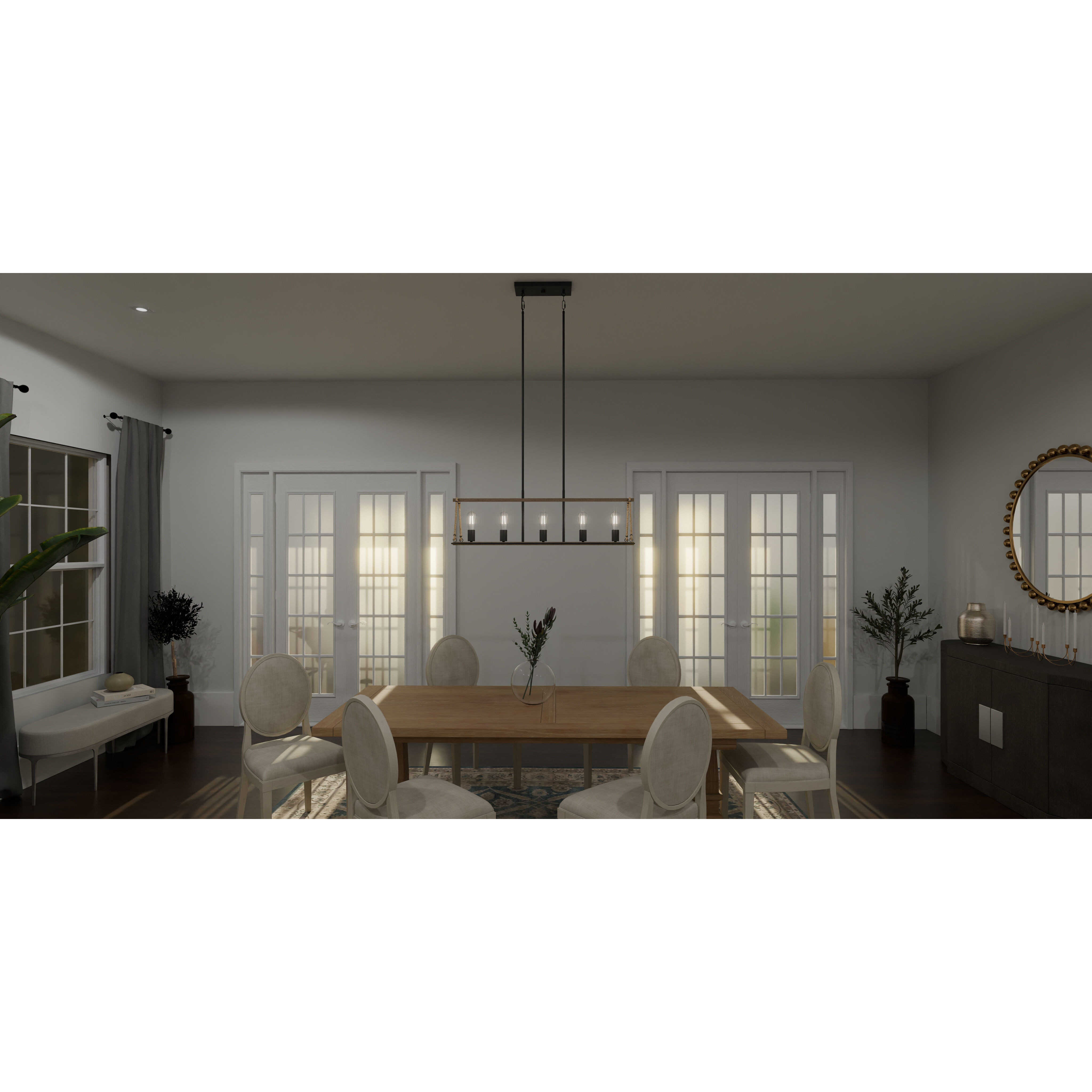 Oakley 6 Light 44.5 inch Earth Black Island Light Ceiling Light, Large