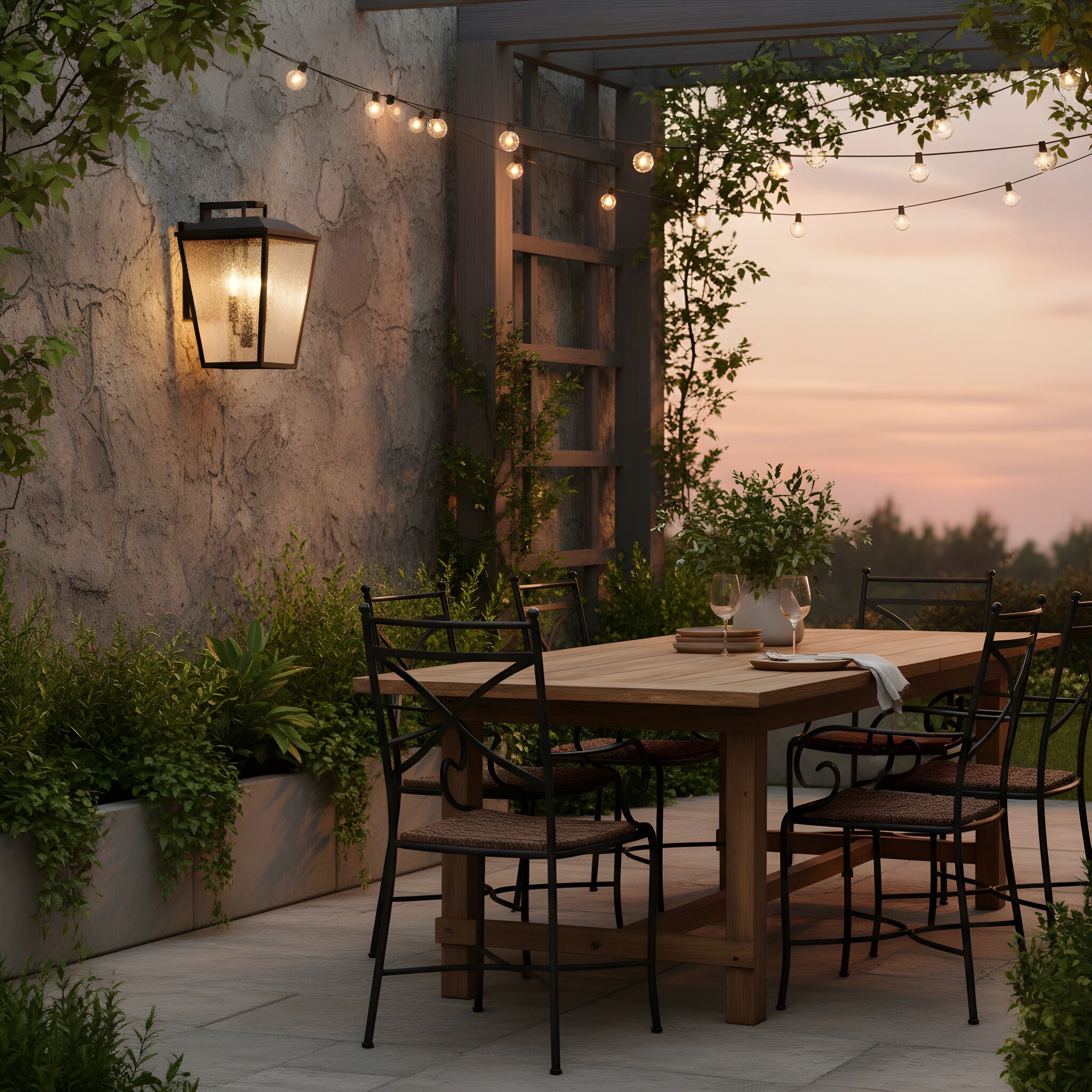 Drew & Jonathan Kennewick 2 Light 13.75 inch Textured Black Outdoor Wall Lantern, Medium